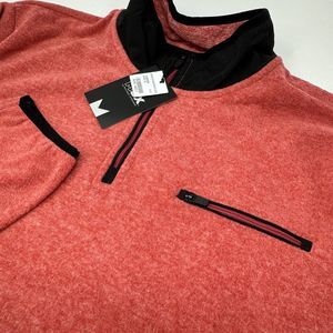 MSX by Michael Strahan 1/4  Zip Lightweight Fleece Red Black NWT Size XL‎